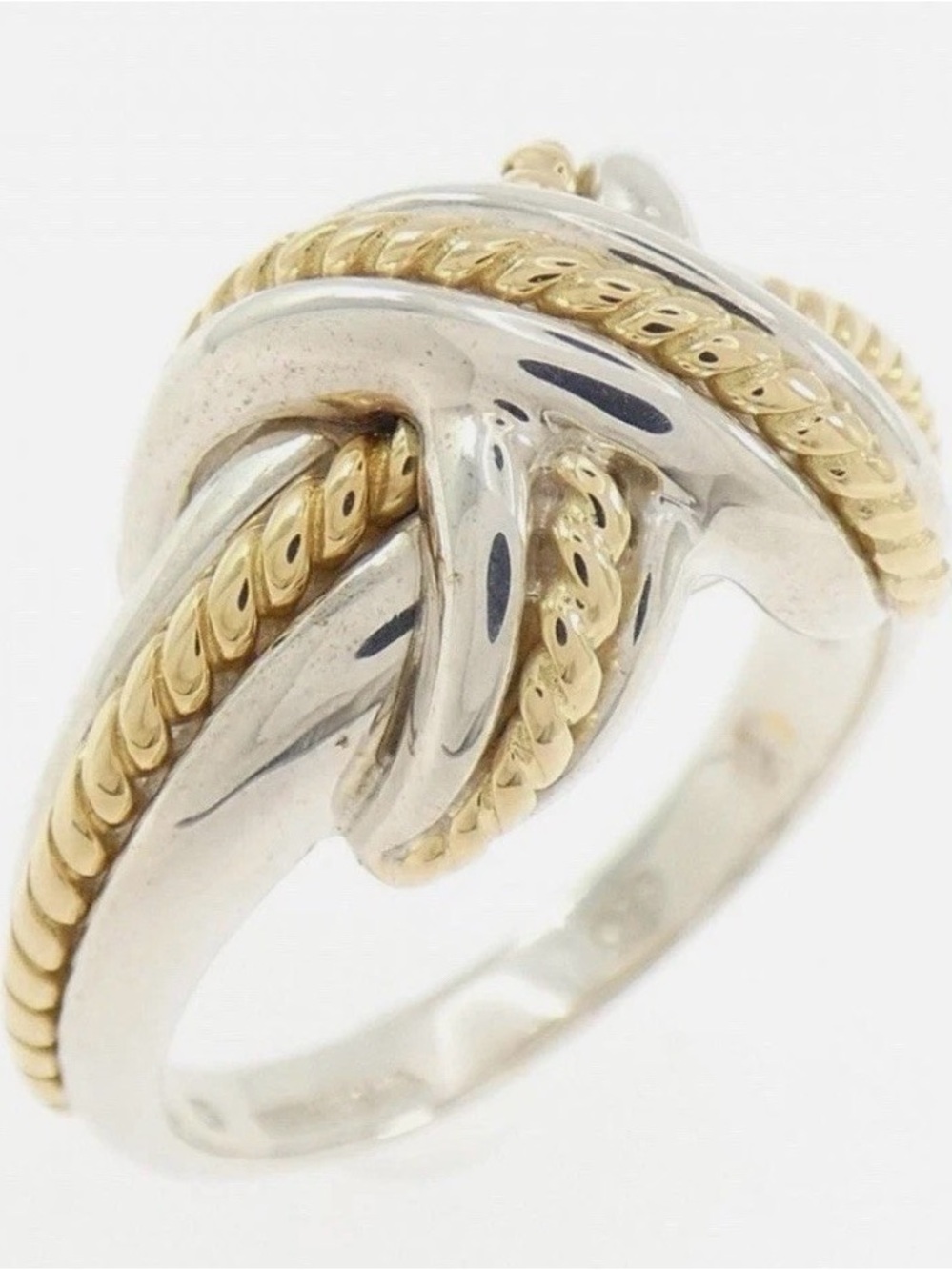 Tiffany & Co. Signature X 18k Yellow Gold & Silver Ring Size 6